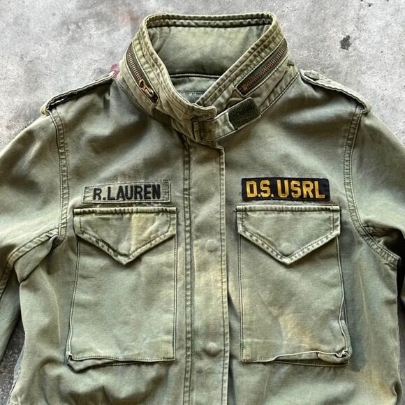 Vintage Denim & Supply USRL M65 Military American Flag Jacket Size XS - Picture 3 of 8